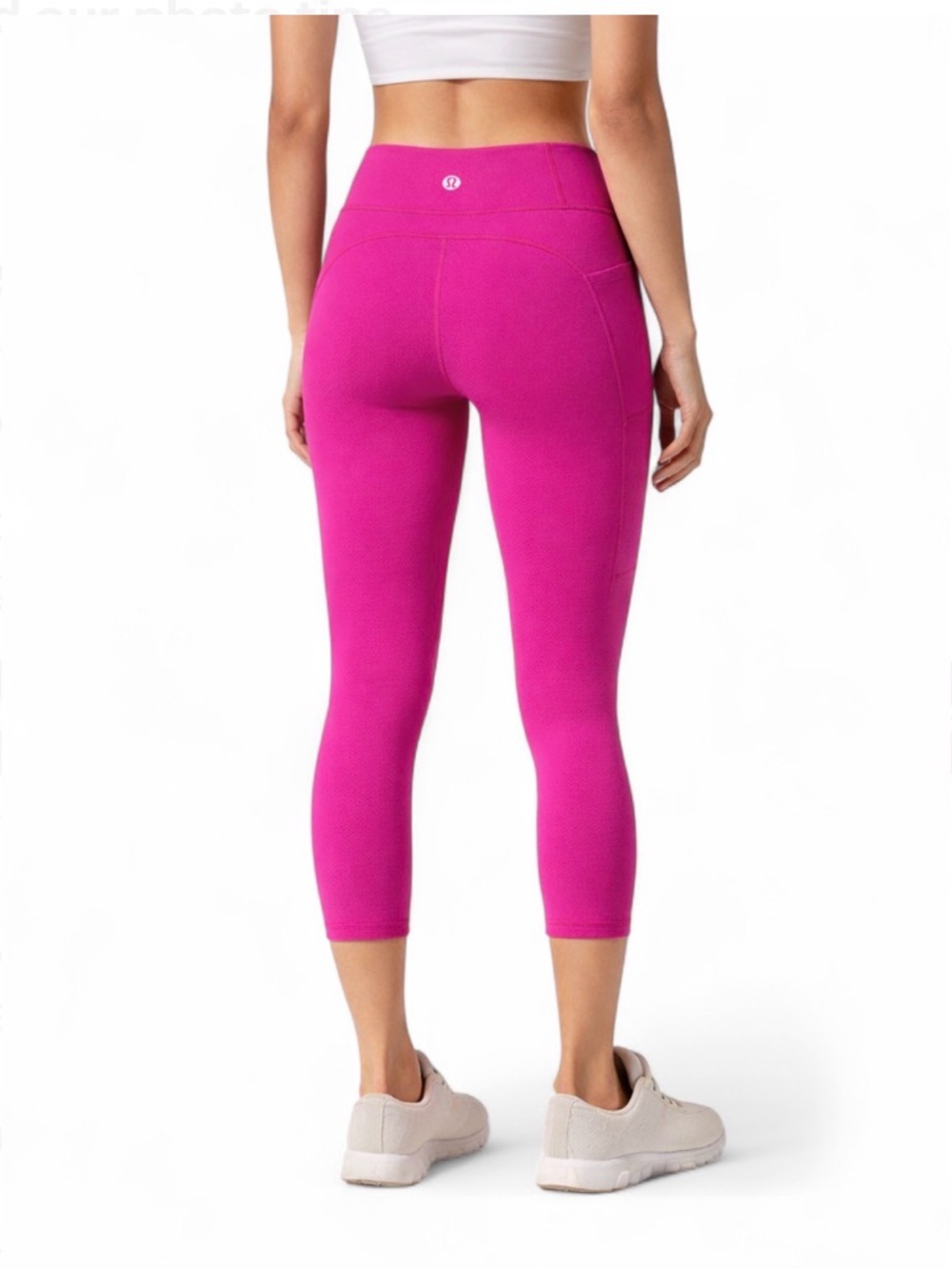 Lululemon Invigorate Crop 23 High Rise Pink Raspberry Leggings Pockets SZ 0 Gym
